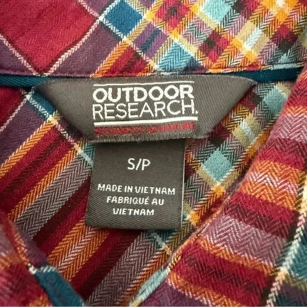 Outdoor Research Flannel Ceres Shirt Womens S Red Plaid Wool Blend Gorpcore